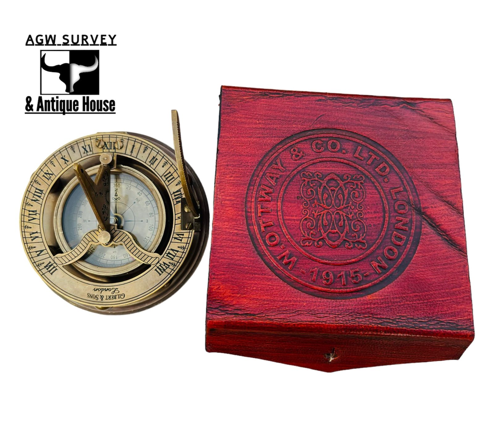 Iron & Crown Customizable Vintage Brass Compass – Handcrafted Maritime Navigation Instrument & Personalized Gift