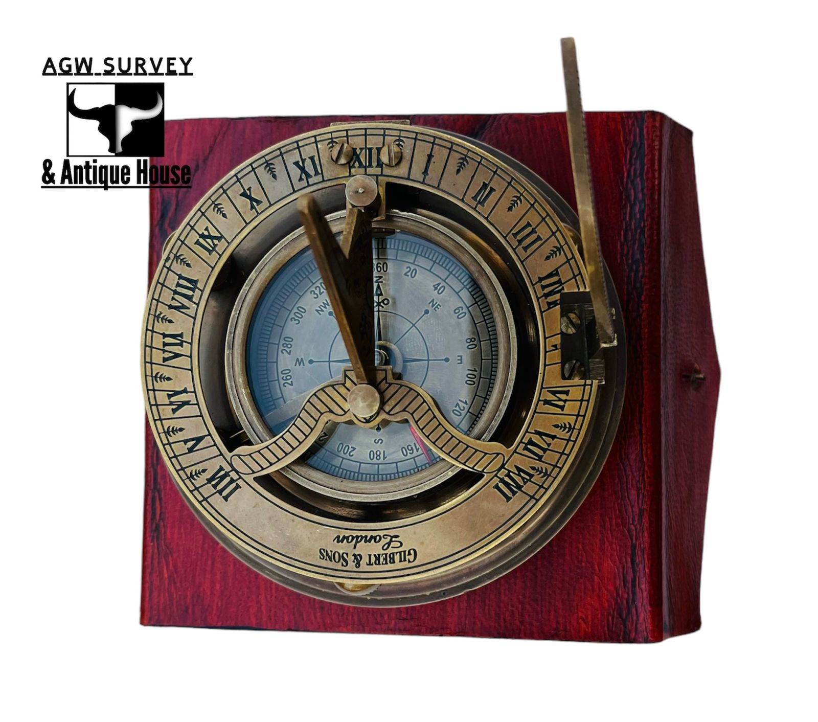Iron & Crown Customizable Vintage Brass Compass – Handcrafted Maritime Navigation Instrument & Personalized Gift