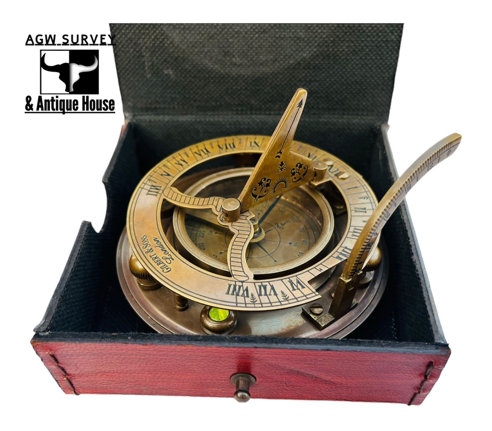 Iron & Crown Customizable Vintage Brass Compass – Handcrafted Maritime Navigation Instrument & Personalized Gift