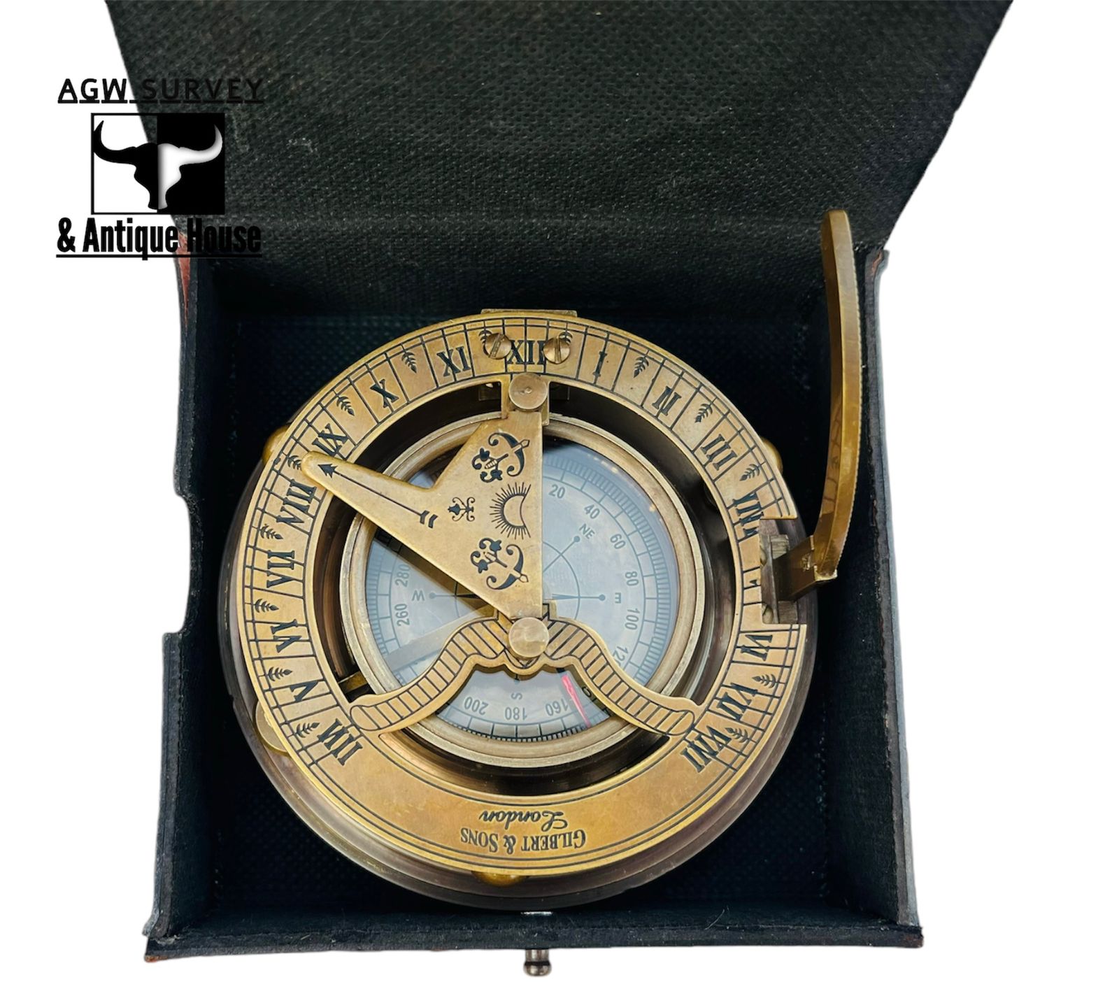 Iron & Crown Customizable Vintage Brass Compass – Handcrafted Maritime Navigation Instrument & Personalized Gift