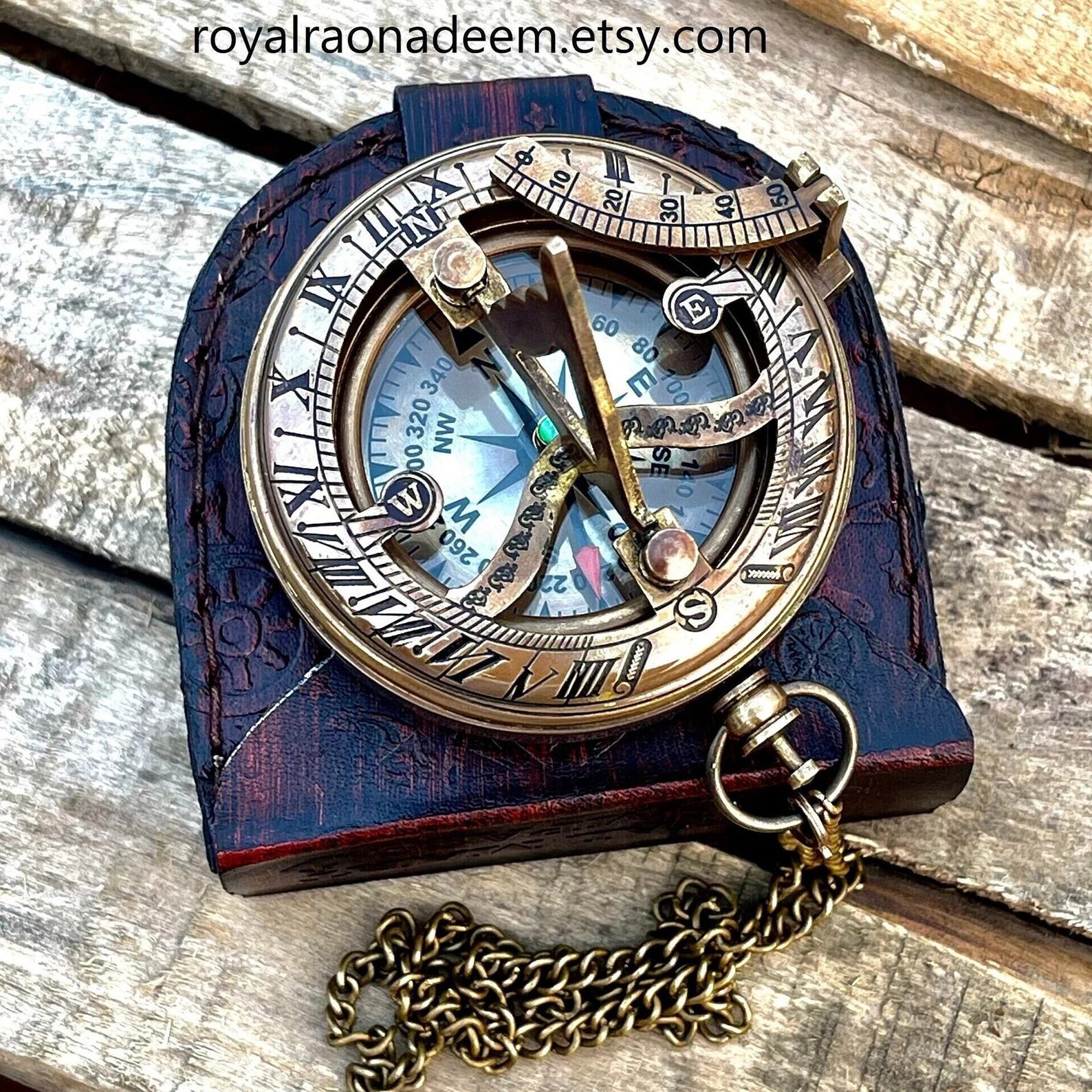 Personalized Sundial Compass, Engraved Vintage Functional Working compass, gift for mom, Dad gift, Husband birthday gift, Anniversary gift