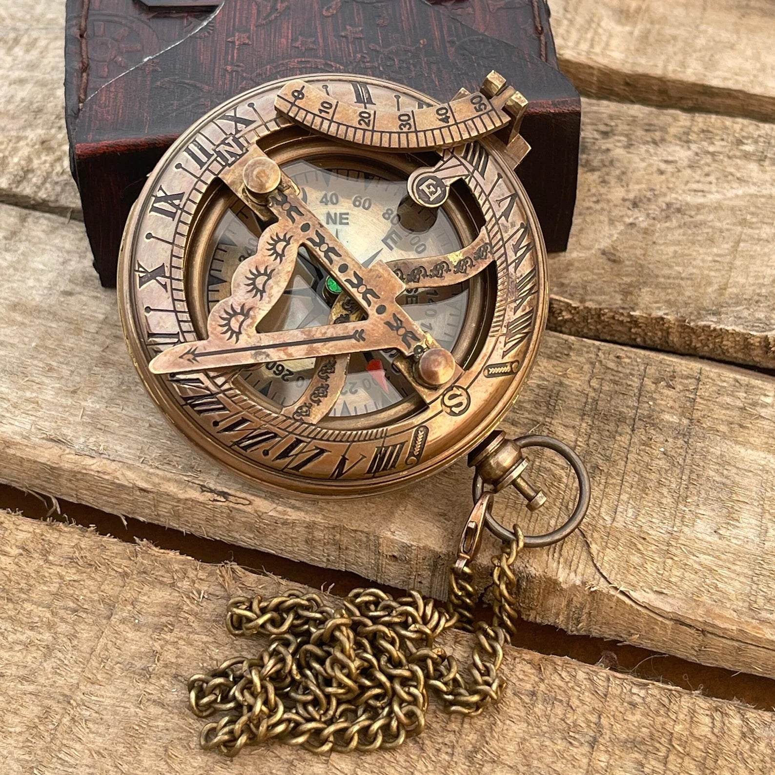 Personalized Sundial Compass, Engraved Vintage Functional Working compass, gift for mom, Dad gift, Husband birthday gift, Anniversary gift