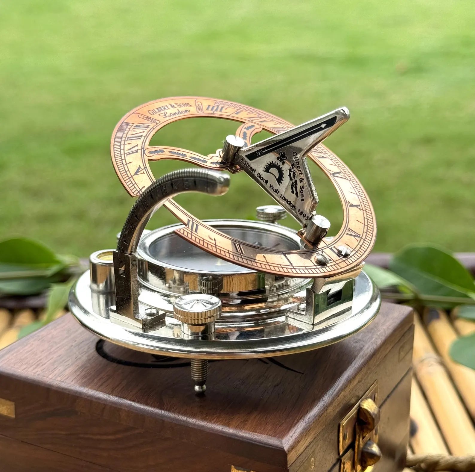 Personalized Silver Compass, Custom Engraved Working Sundial compass, Christmas gift, Baptism gift, First son Communion husband wedding gift